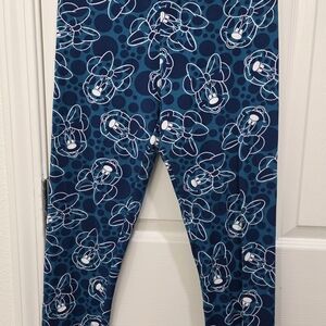 Blue Minnie Mouse Print Leggings